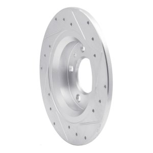 Ford Fusion Brake Rotor (1) - Rear Left - R1 Concepts - Drilled & Slotted - Silver - `98-`15